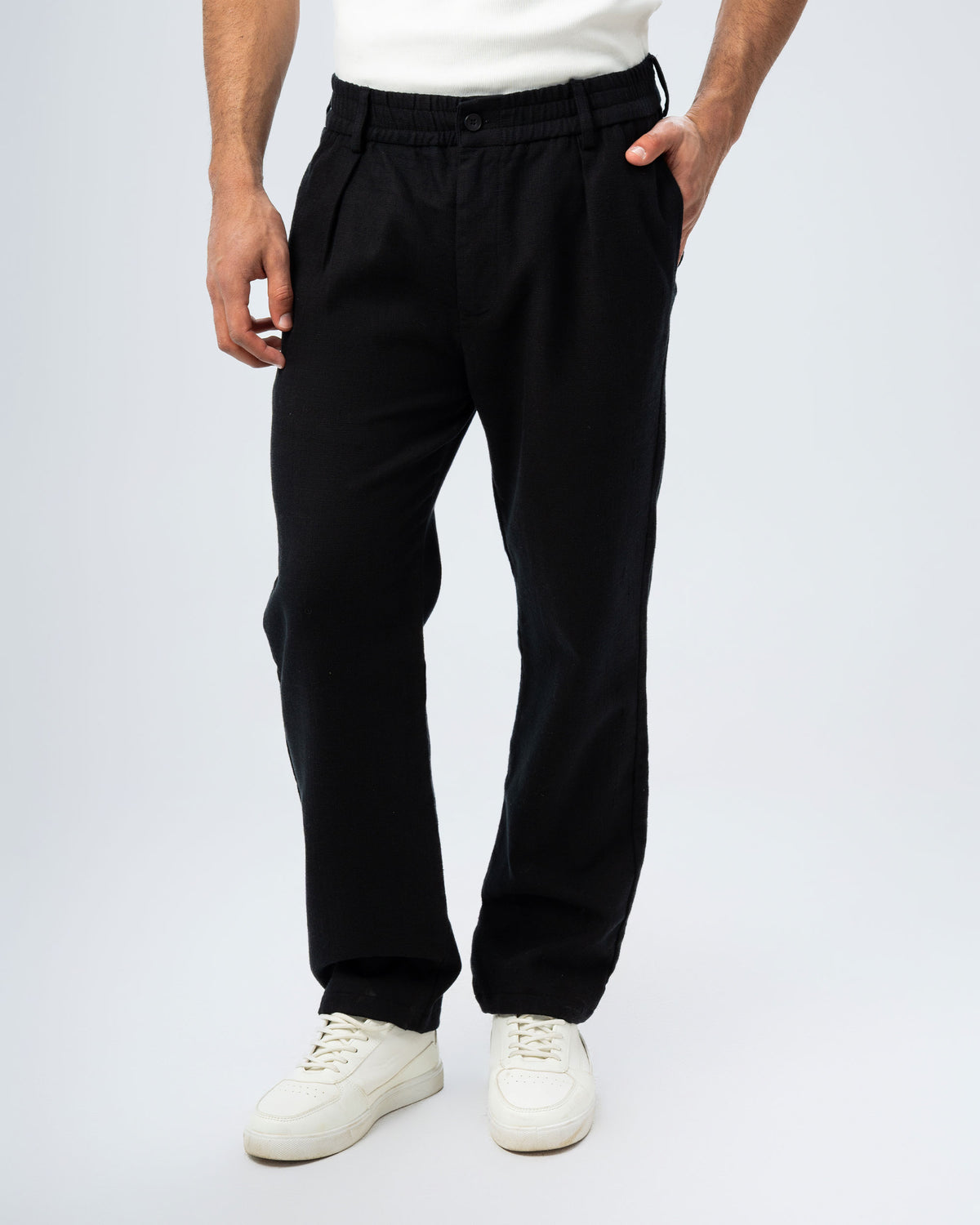 TEXTURED RELAXED FIT TROUSERS
