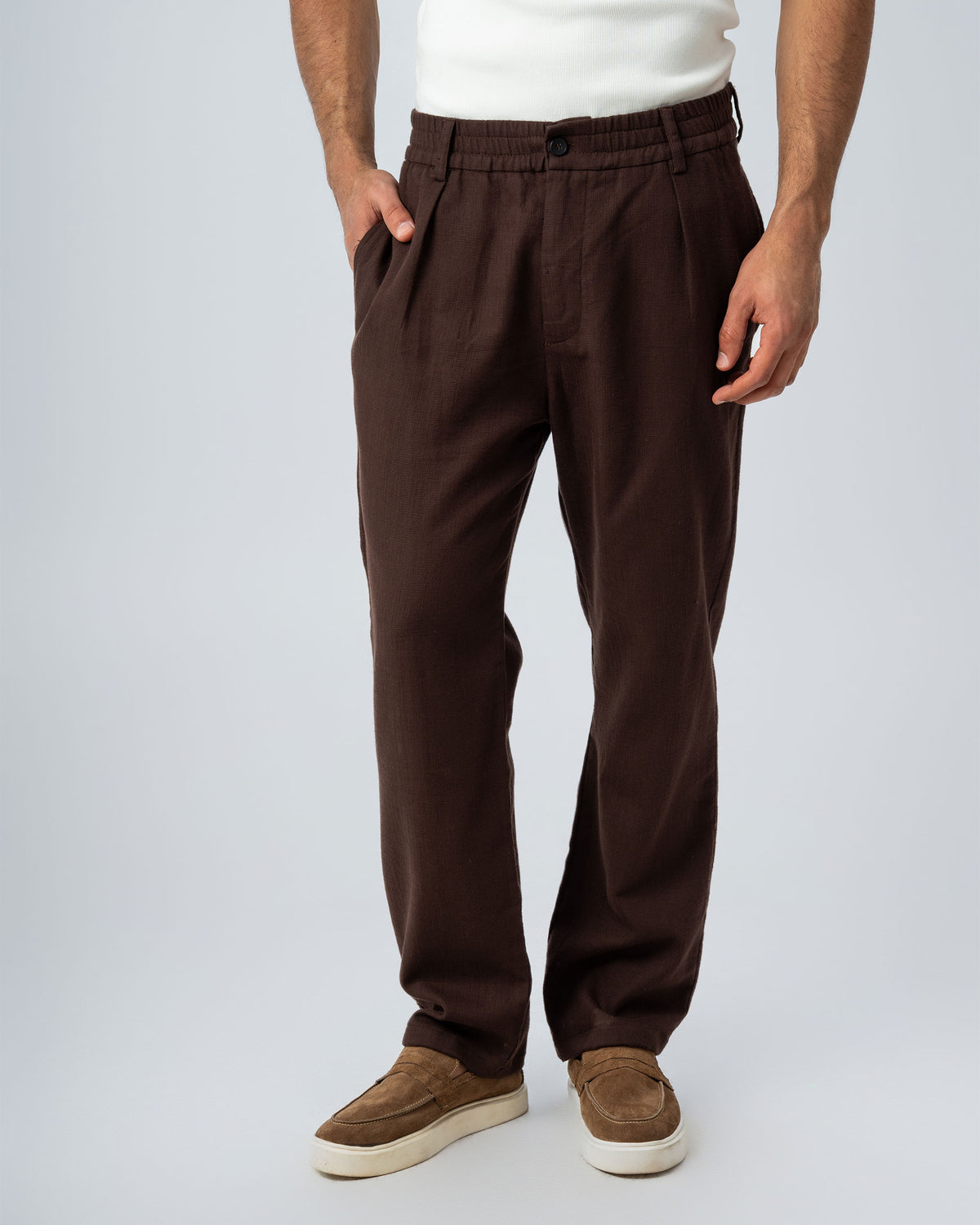 TEXTURED RELAXED FIT TROUSERS