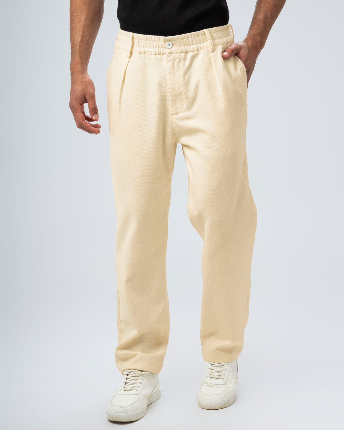 TEXTURED RELAXED FIT TROUSERS