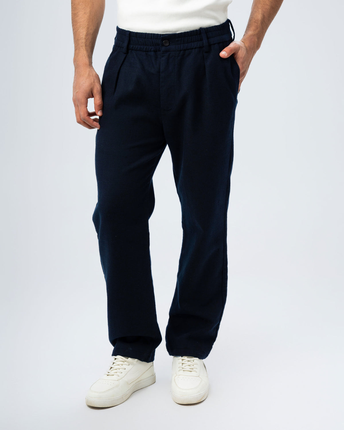 TEXTURED RELAXED FIT TROUSERS