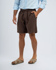 RELAXED FIT COTTON/LINEN SHORTS