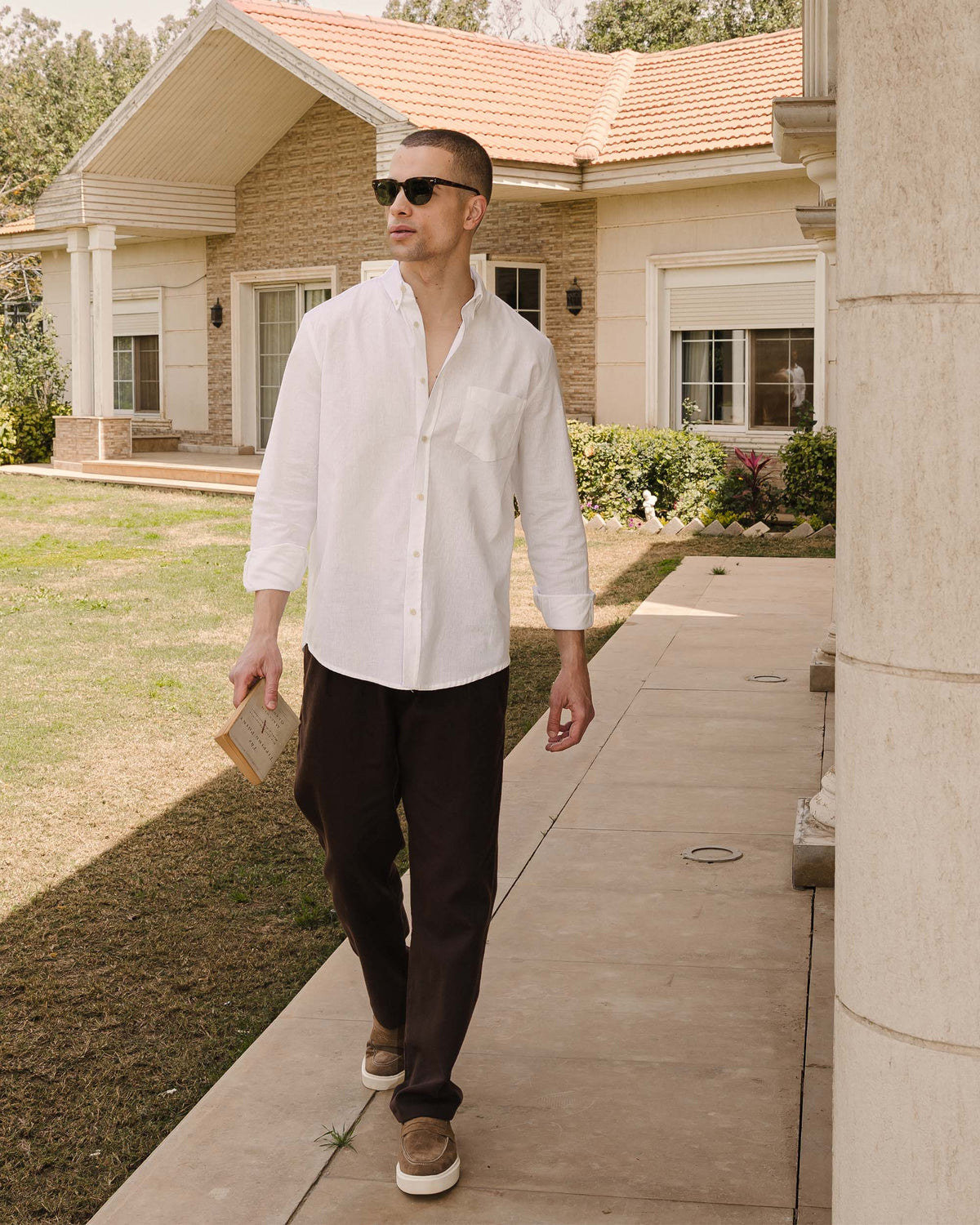 REGULAR FIT LINEN-COTTON SHIRT