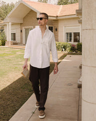 REGULAR FIT LINEN-COTTON SHIRT