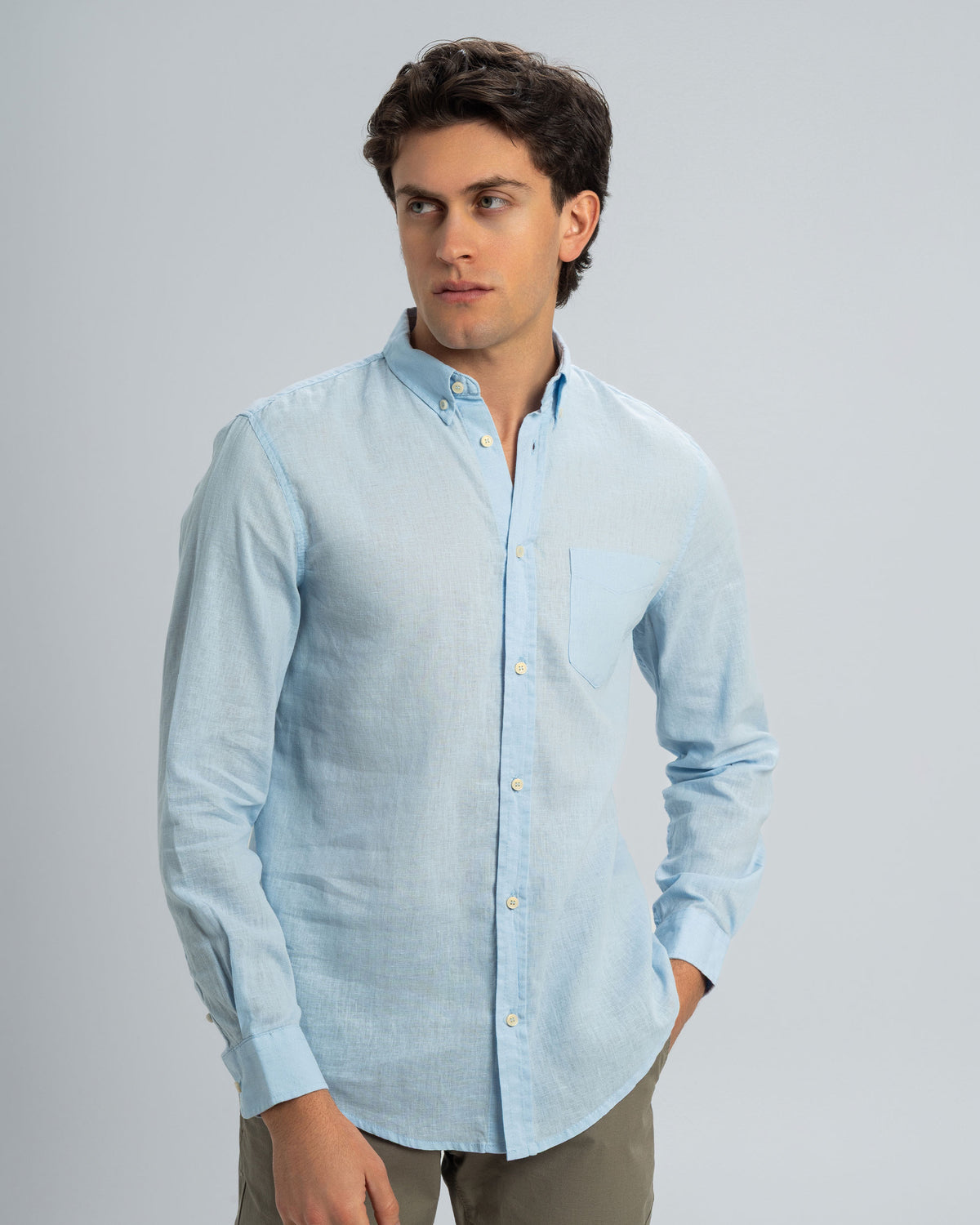 REGULAR FIT LINEN-COTTON SHIRT