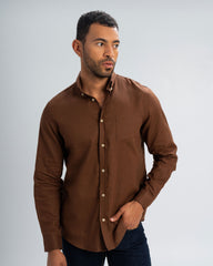 REGULAR FIT LINEN-COTTON SHIRT