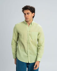 REGULAR FIT LINEN-COTTON SHIRT