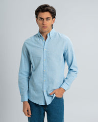REGULAR FIT LINEN-COTTON SHIRT