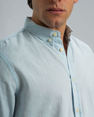 REGULAR FIT LINEN-COTTON SHIRT