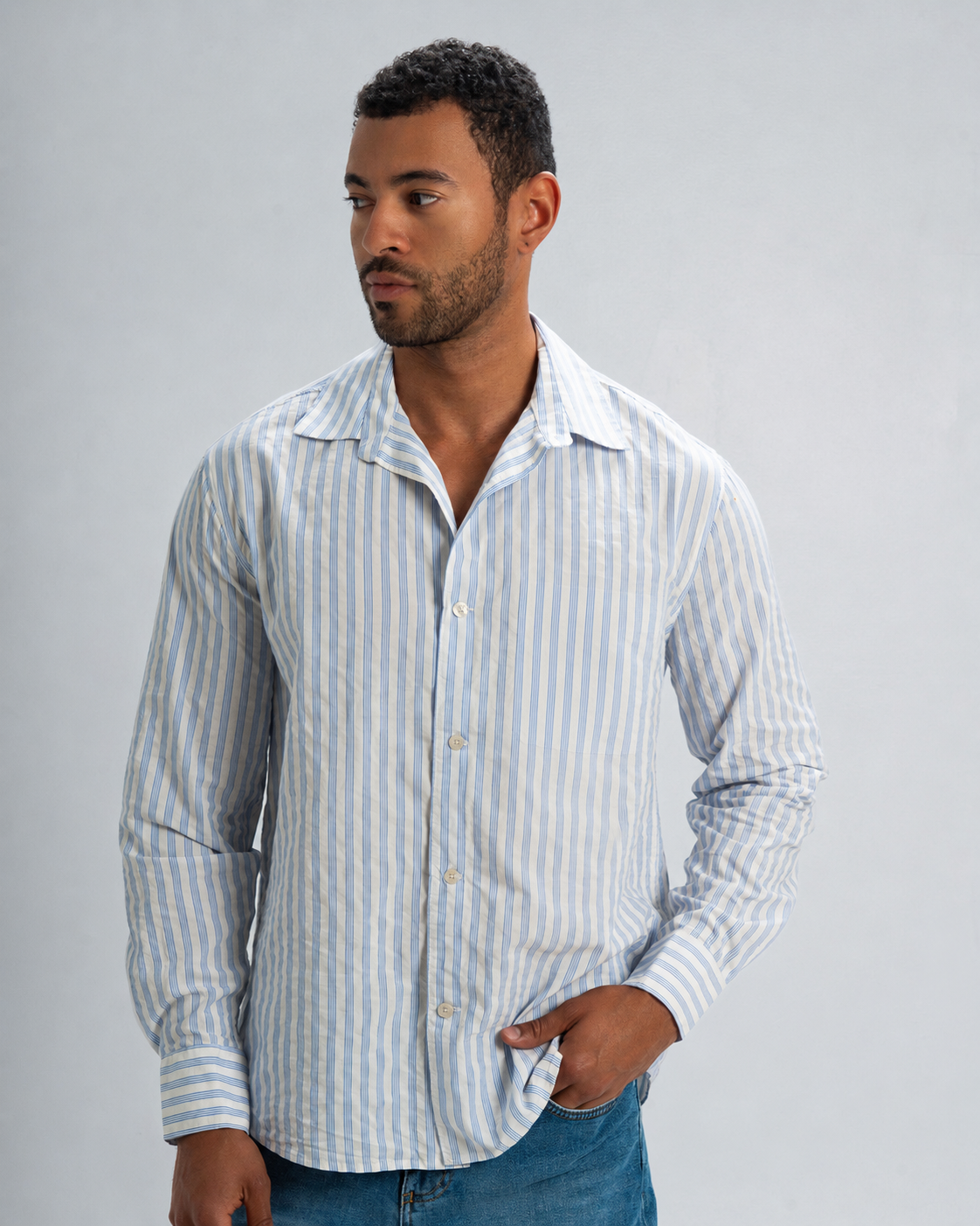 STRIPED FLOWING SHIRT