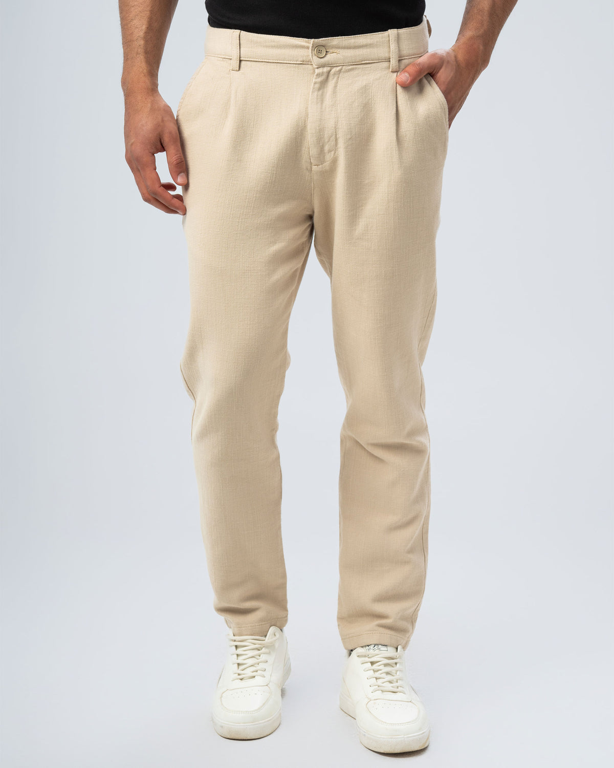 TEXTURED RELAXED FIT TROUSERS