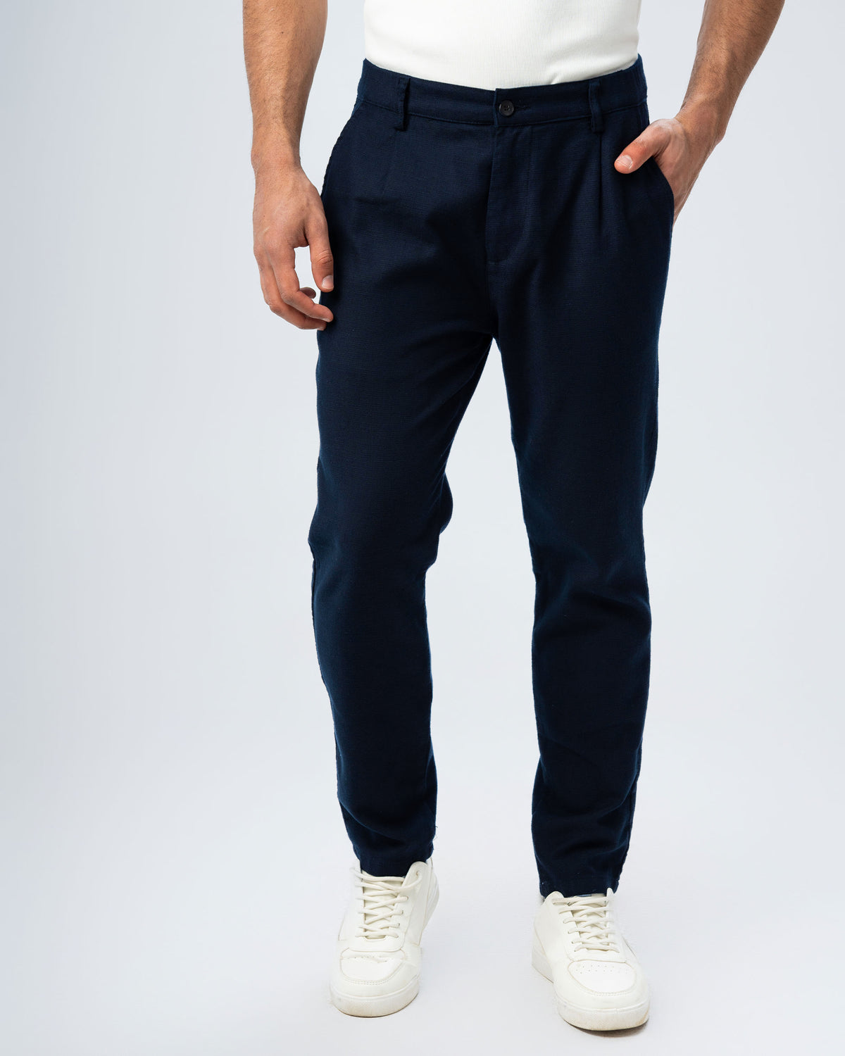 TEXTURED RELAXED FIT TROUSERS