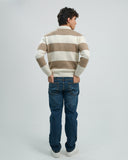Striped Knit Polo Sweater