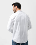 Mandarin Collar Shirt In Oxford Cotton