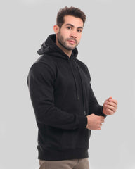Solid Hoodie with Hood and Pocket