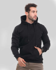 Solid Hoodie with Hood and Pocket