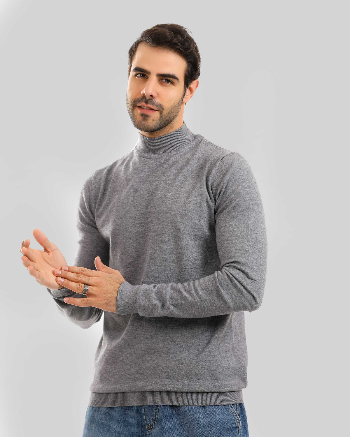 Solid Half Collared Tricot