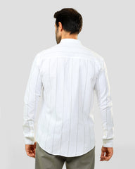 Mandarin Collar Shirt In Oxford Cotton
