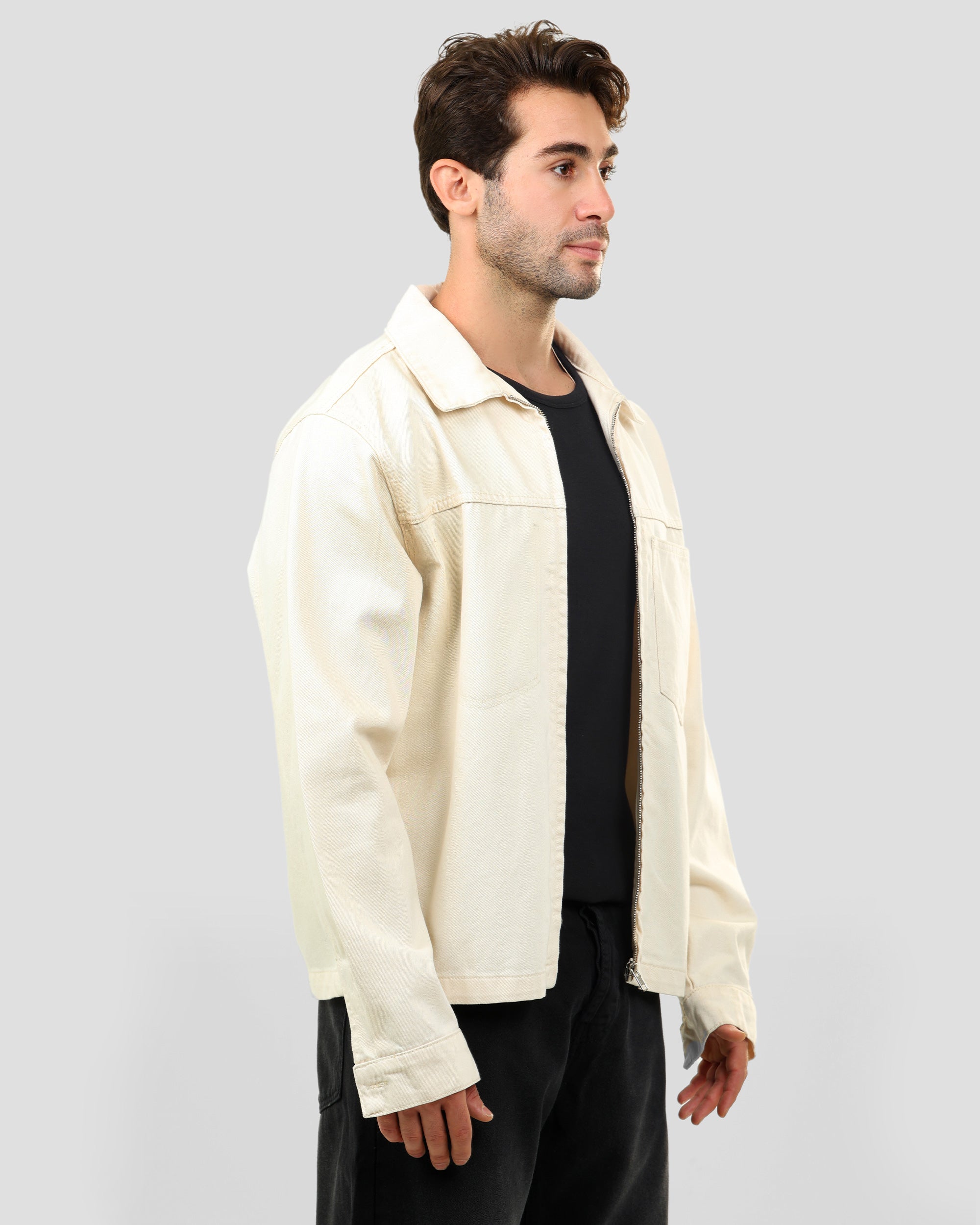 Jacket with Shirt Collar