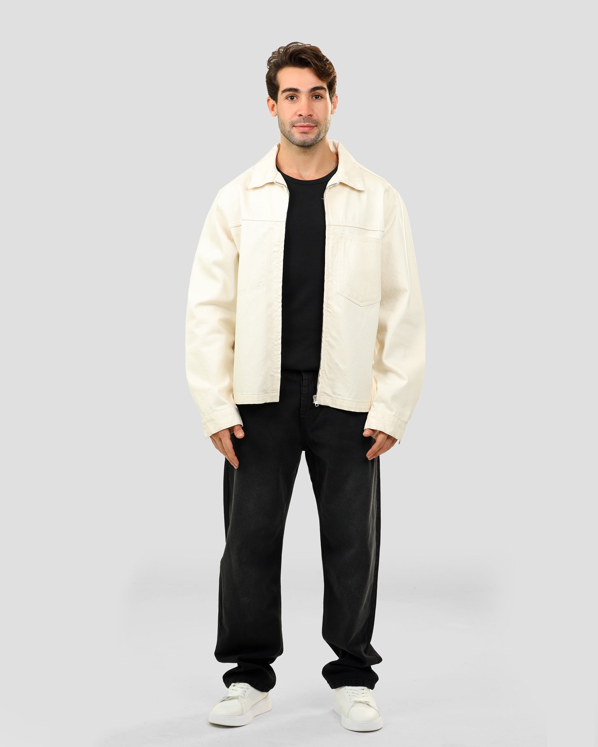 Jacket with Shirt Collar