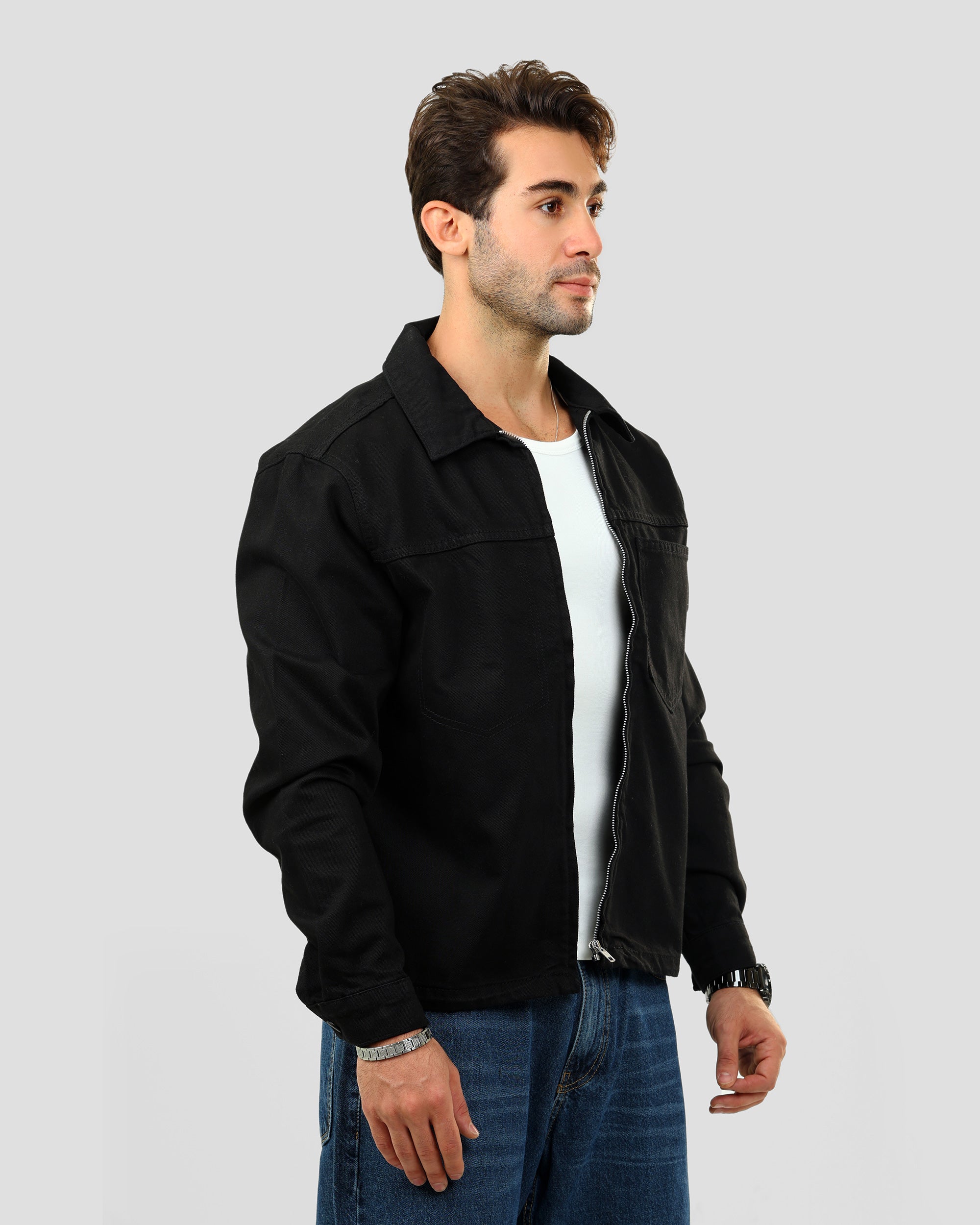 Jacket with Shirt Collar