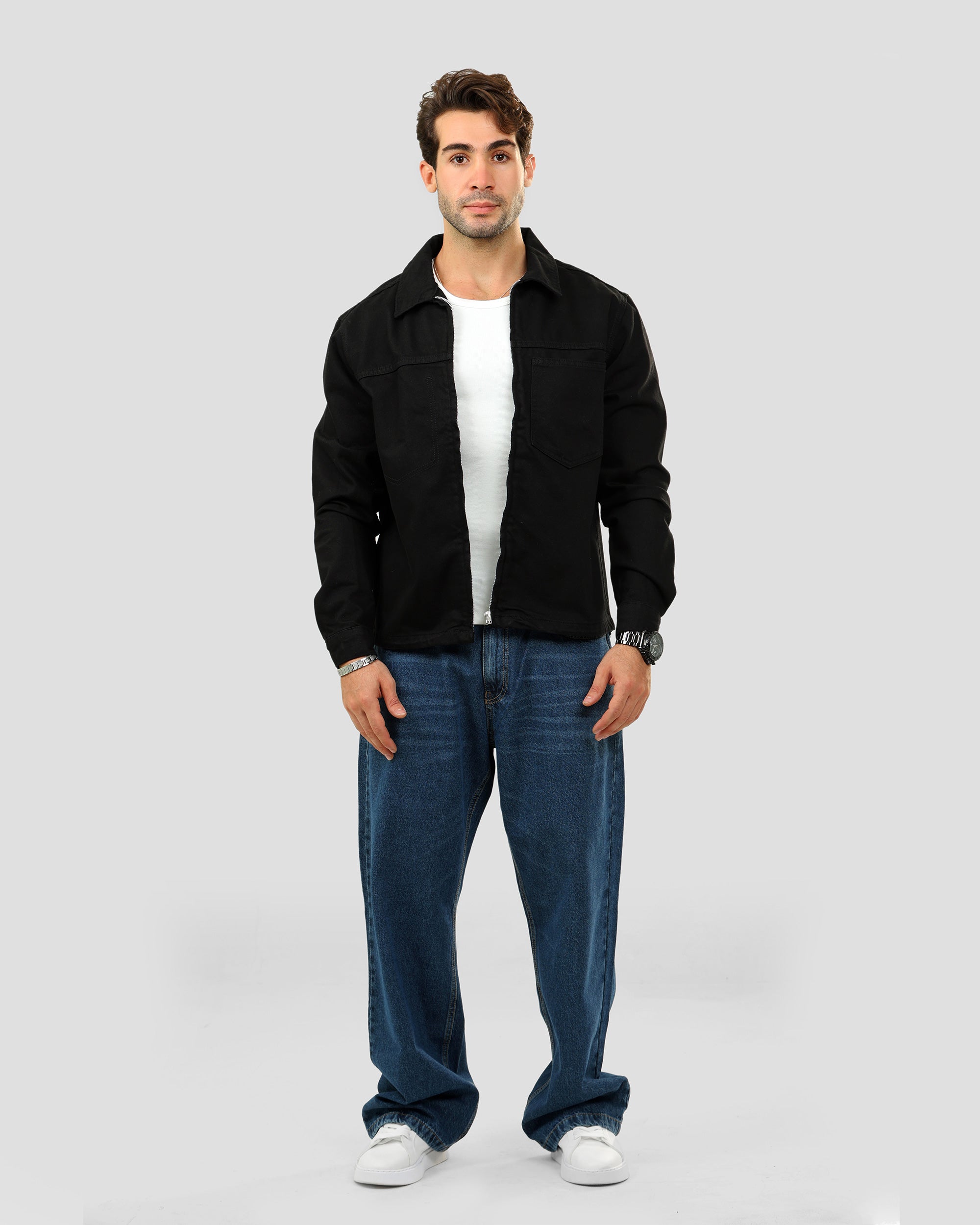 Jacket with Shirt Collar
