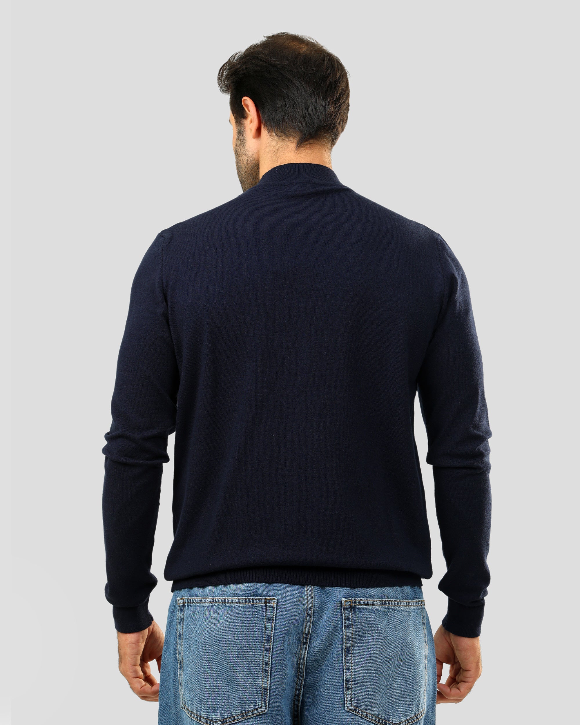 Half Neck Plain Knit Sweater